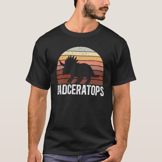 Camiseta Mens Dadceratops Triceratops Dinosaur Prehistoric  (Anverso)