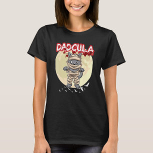 Camiseta Mens Dadcula Dracule Vampire Dad Halloween Party F