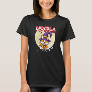 Camiseta Mens Dadcula Dracule Vampire Dad Halloween Party F