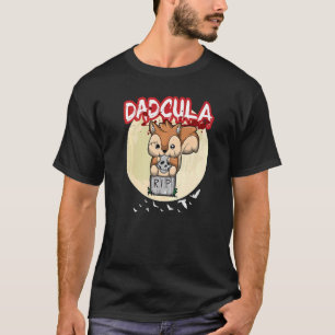 Camiseta Mens Dadcula Dracule Vampire Dad Halloween Party F