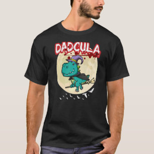 Camiseta Mens Dadcula Dracule Vampire Dad Halloween Party F