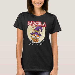 Camiseta Mens Dadcula Dracule Vampire Dad Halloween Party F