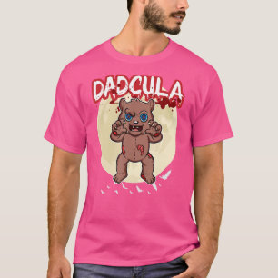 Camiseta Mens Dadcula Dracule Vampire Dad Halloween Party F