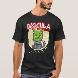 Camiseta Mens Dadcula Dracule Vampire Dad Halloween Party F