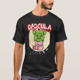 Camiseta Mens Dadcula Dracule Vampire Dad Halloween Party F