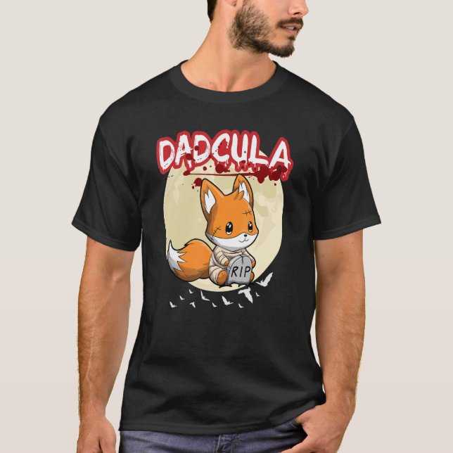 Camiseta Mens Dadcula Dracule Vampire Dad Halloween Party F (Anverso)