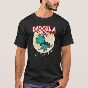 Camiseta Mens Dadcula Dracule Vampire Dad Halloween Party F