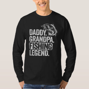 Camiseta Mens Daddy Abuelo Pesca Leyenda Pesca Pescador de