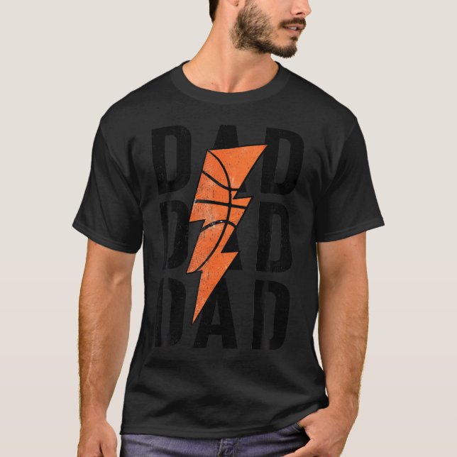 Camiseta Mens Daddy Basketball Lightning Basketball Dad Gif (Anverso)