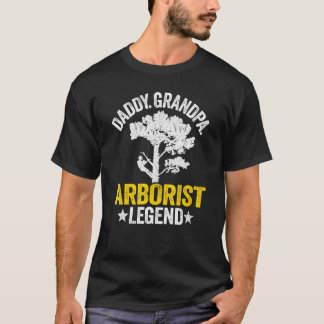 Camiseta Mens Daddy Grandpa Arborist Legend Tree Climbing D