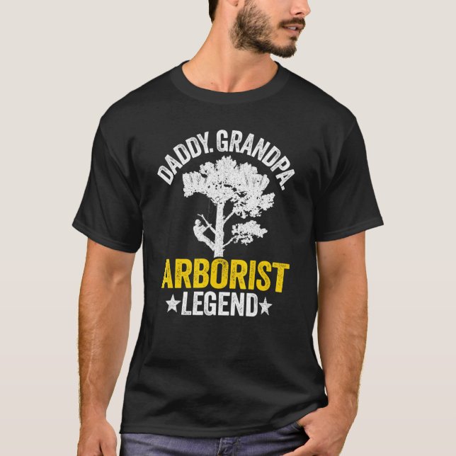 Camiseta Mens Daddy Grandpa Arborist Legend Tree Climbing D (Anverso)