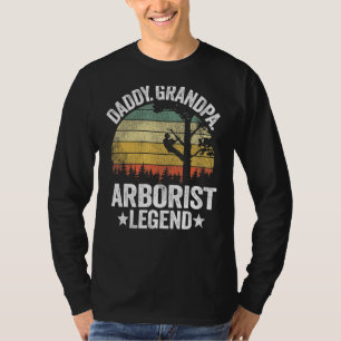 Camiseta Mens Daddy Grandpa Arborist Legend Tree Climbing D