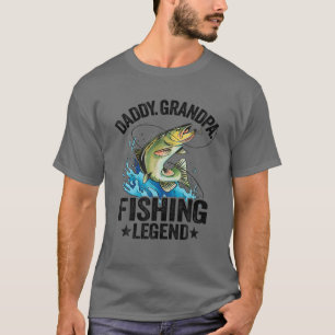 Camiseta Mens Daddy Grandpa Fishing Legend Fisherman Dad Fi