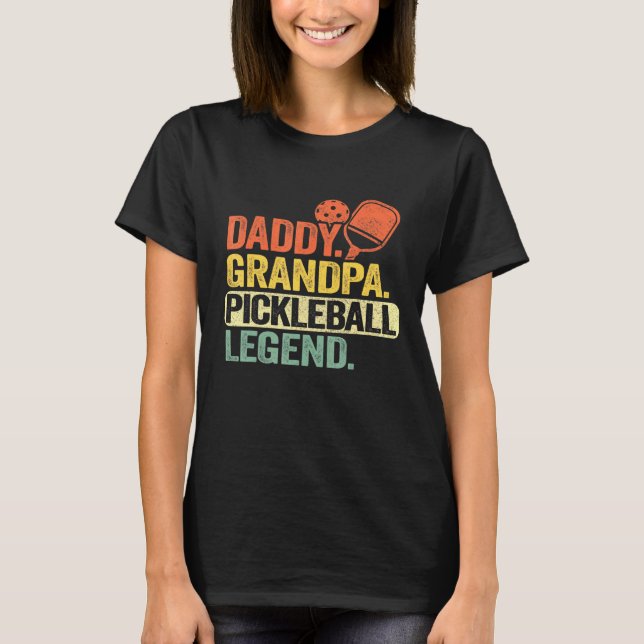 Camiseta Mens Daddy Grandpa Pickleball Leyenda Vintage Men  (Anverso)