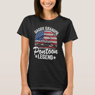 Camiseta Mens Daddy Grandpa Pontoon Captain Dad American Fl