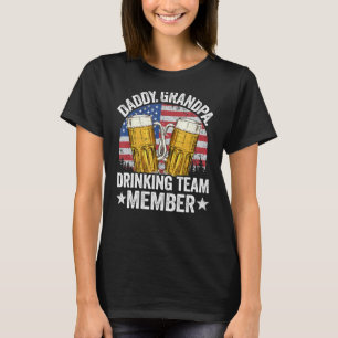 Camiseta Mens Daddy Grandpa Usa Equipo De Bebida Miembro De