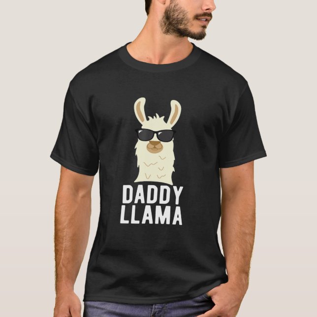 Camiseta Mens Daddy Llama | Gracioso regalo del Día del Pad (Anverso)