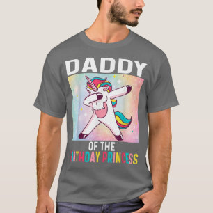 Camiseta Mens Daddy of the Birthday Girl Unicorn Birthday 