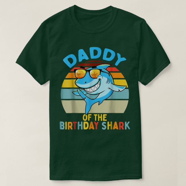 Camiseta Mens Daddy Of The Shark Birthday Dad Matching Fami (Diseño del anverso)
