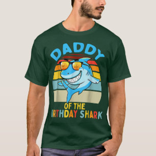 Camiseta Mens Daddy Of The Shark Birthday Dad Matching Fami