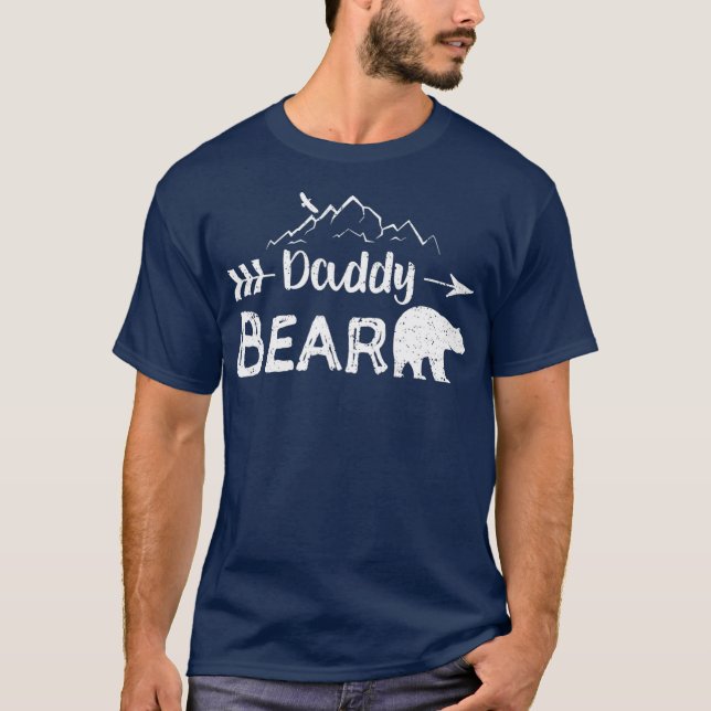 Camiseta Mens Daddy Oso Familia Matanza Mamá Papa Oso (Anverso)