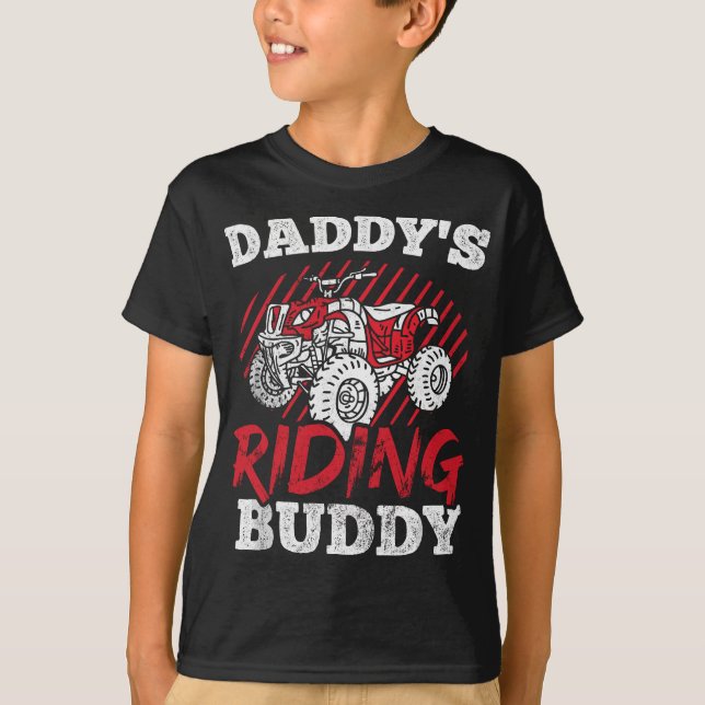 Camiseta Mens Daddy's Riding Buddy Dirt Quad (Anverso)