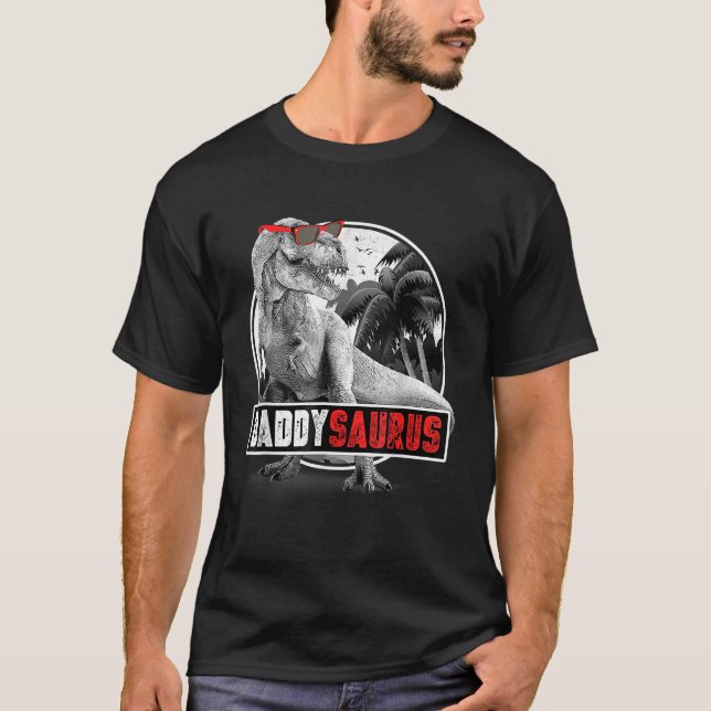 Camiseta Mens Daddysaurus Rex Dad Dinosaur Daddy Saurus Fat (Anverso)