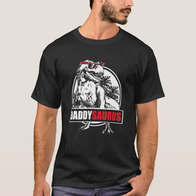 Camiseta Mens Daddysaurus Rex Dinosaur Daddy Saurus Padre (Anverso)
