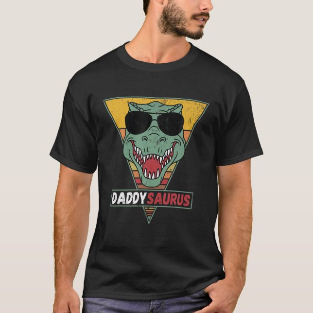 Camiseta Mens Daddysaurus T Rex Dinosaur Funny Daddysaurus (Anverso)