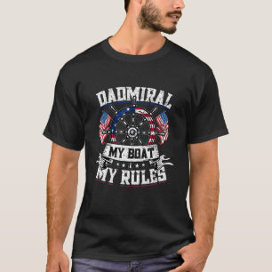 Camiseta Mens DadmiralFun Boating Dad Motociclismo Saili