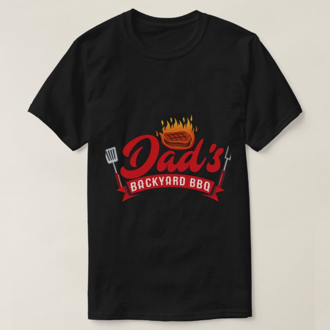 Camiseta Mens Dads Backyard BBQ Funny Barbecue Pitmaster Co (Diseño del anverso)