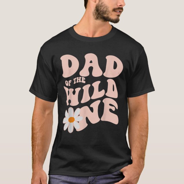 Camiseta Mens Daisy Birthday Dad Wild One Boho Daisy 1Bi (Anverso)