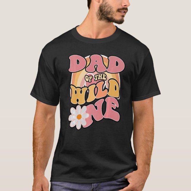 Camiseta Mens Daisy Birthday Dad Wild One Boho Daisy 1Bi (Anverso)
