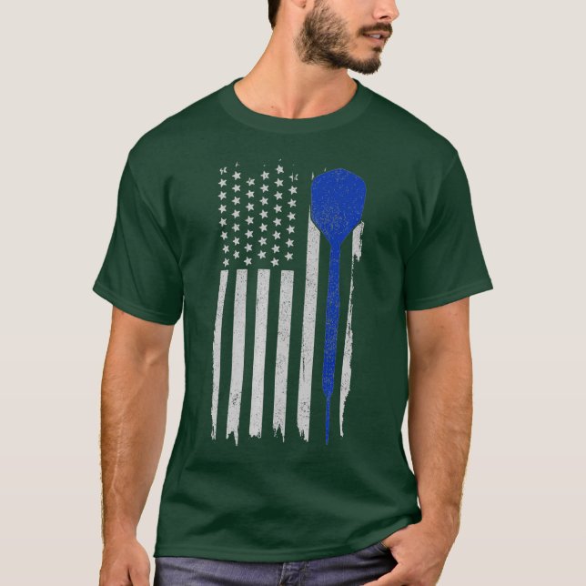 Camiseta Mens Darts American Flag Patriotic Darts Player (Anverso)