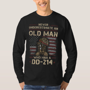 Camiseta Mens Dd 214 Alumno Veterano Soldado De Bandera De