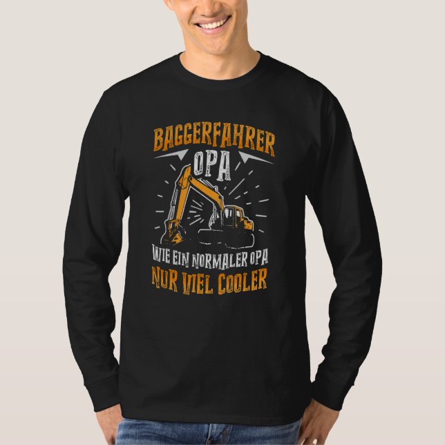 Camiseta Mens Digger Driver Abuelo Construction Machine D (Anverso)