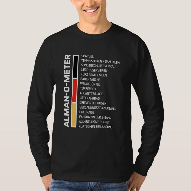 Camiseta Mens Divertido Alman O Meter Para Los Verdaderos A (Anverso)