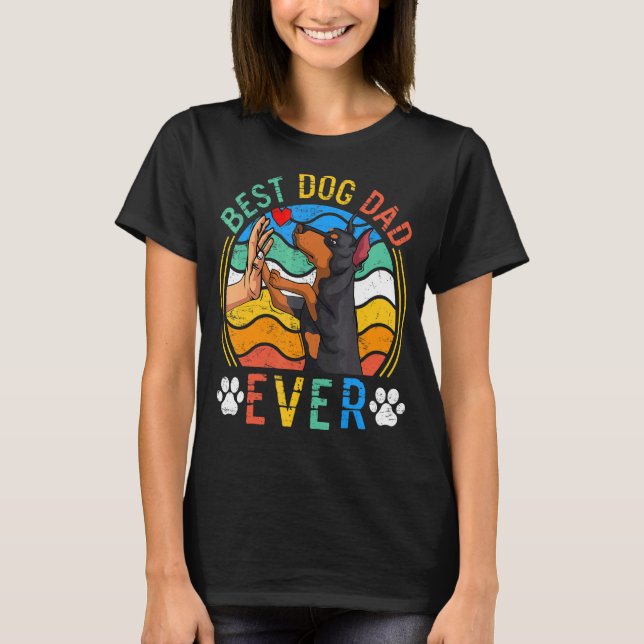 Camiseta Mens Doberman Mejor Perro Papá Nunca Perro (Anverso)