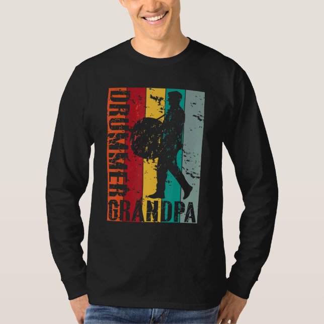 Camiseta Mens Drummer Grandpa Rock And Roll Grandfather (Anverso)