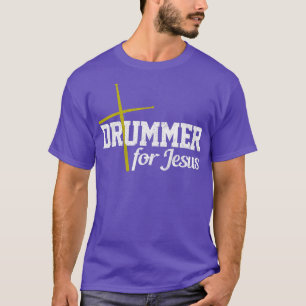 Camiseta Mens Drummer Para Jesús Christian Drums Cross Gif