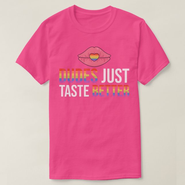 Camiseta Mens Dudes Just Taste Better Gay Couple Pride Mont (Diseño del anverso)