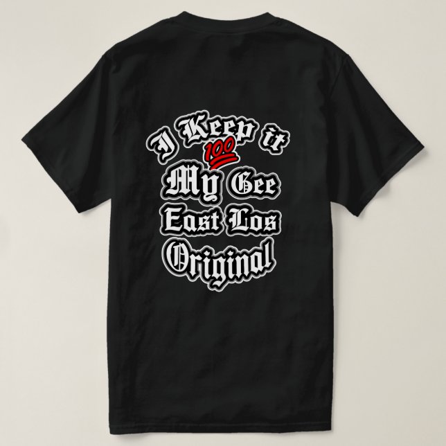 Camiseta Mens East Los Angeles Original Gee (Reverso del diseño)