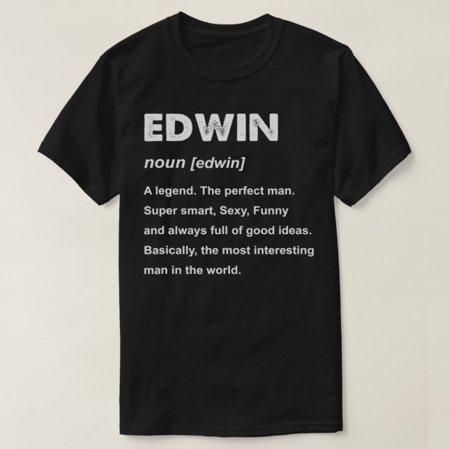 Camiseta Mens Edwin Name (Diseño del anverso)