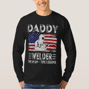 Camiseta Mens Ee.Uu. Bandera Estadounidense Papi Welder El