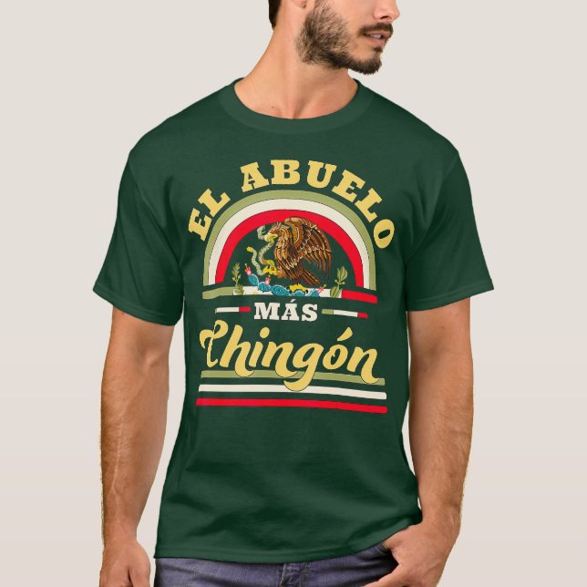 Camiseta Mens El Abuelo Mas Chingon Funny Bandera Mexicana (Anverso)