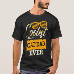 Camiseta Mens El Gato Más Genial Papá De La Historia Famili