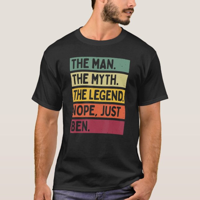 Camiseta Mens El Hombre El Mito La Leyenda No Sólo Ben Qu (Anverso)
