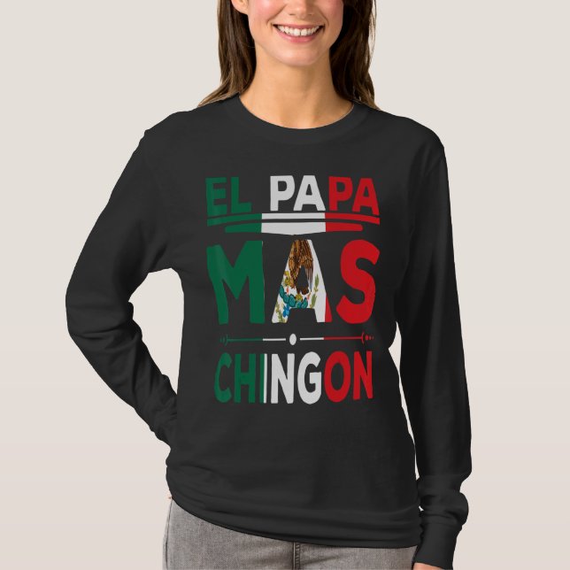 Camiseta Mens El Papá Mas Chingón Del Mundo Dia Del Padre M (Anverso)