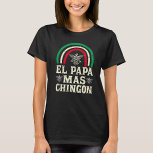 Camiseta Mens El Papa Mas Chingon Rainbow Mexican Dad