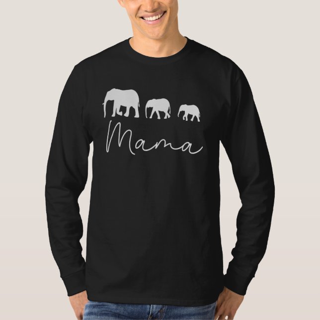 Camiseta Mens Elephant Mom 3  Announcement Triplets Mama Of (Anverso)